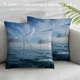 thumbnail image 3 of Patifu Wind Turbines Ocean Sustainability Graphic Decorative Cushion Throw Pillow Cover for Home Couch Living Room Bed Sofa Short Plush 1PC 12x12in, 3 of 5