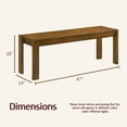 thumbnail image 3 of Solid Wood  47" Farmhouse Dining  Walnut Narrow Entryway  for Dining Room, Living Room, Kitchen, Hallway, Window, 3 of 7