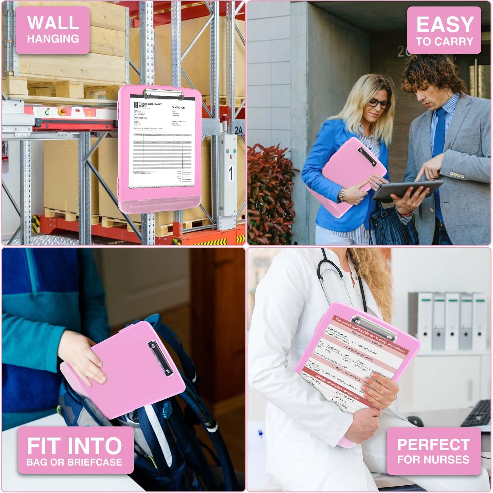Clipboard With Storage  Clip Board 8.5 X 11 Pen Holder Plastic Organization Case Box For Letter Legal A4 Size Paper Low Profile Teachers Haves School & Office Supplies