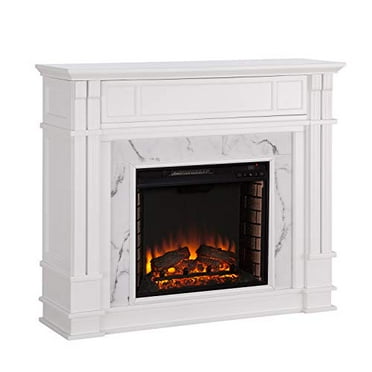 Bowery Hill Electric Fireplace in White Marble - Walmart.com