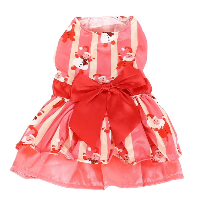 Vestido de Navidad para mascotas, suave, agradable a la piel, lindo patrón de Papá Noel, ropa de Navidad para perros para fiesta diaria S