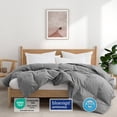 thumbnail image 5 of Peace Nest All Season 100% Organic Cotton Down Duvet Insert Medium Warmth Comforter, Gray, Queen, 5 of 6