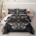 thumbnail image 2 of Erosebridal Gothic Skull Moth Print Quilt Full,Moon Stars Silhouette Full Bedspread Sets For Girls,3 Pieces, 2 of 7