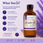 Lavender Essential Oil - 4 fl oz (118 ml) Glass Bottle w/ Cap - Therapeutic Grade by GreenHealth