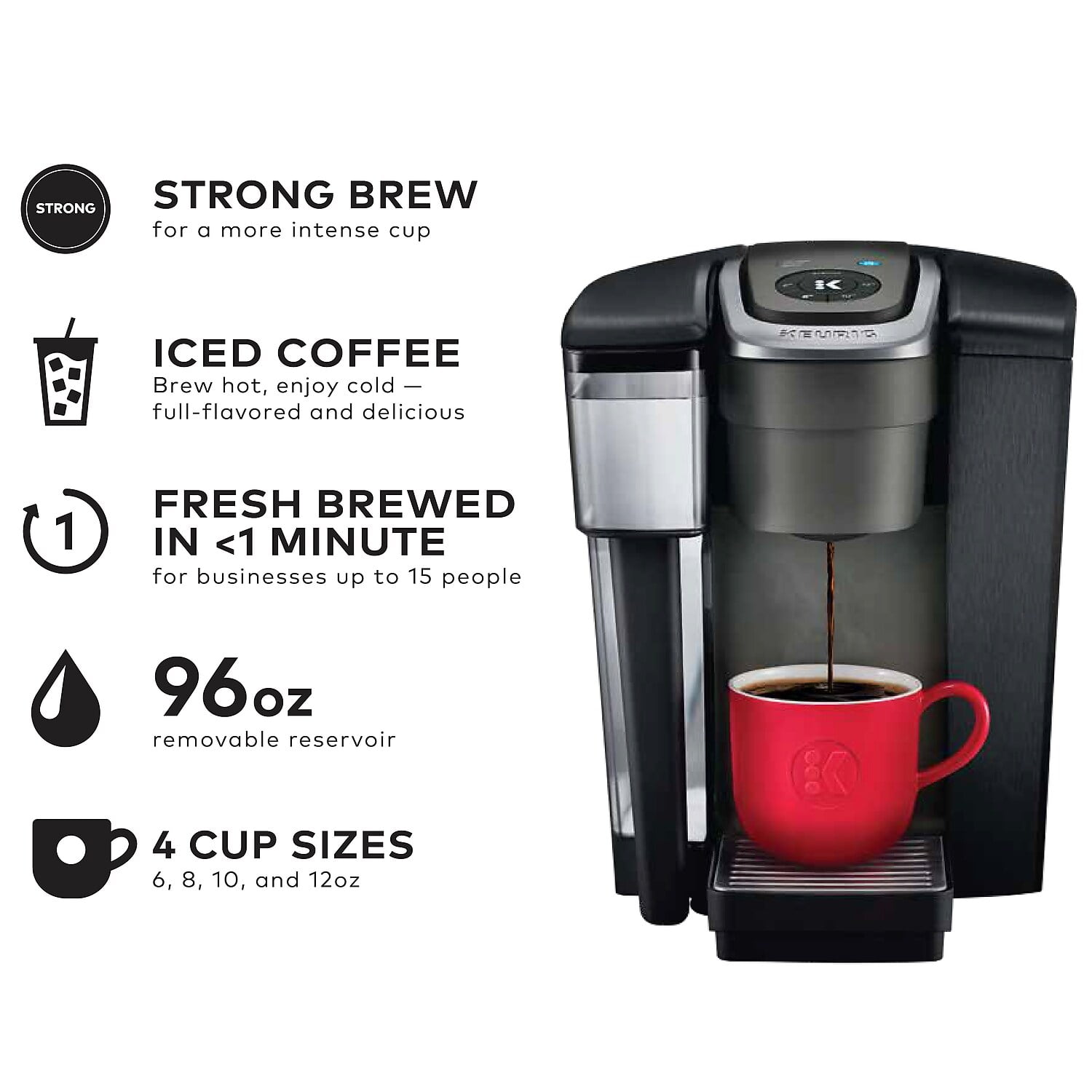 Keurig K-1550 Bundle Commercial Single Serve Coffee Maker with 190 K-Cup Pods Black (5000341033)
