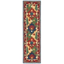 SAFAVIEH Heritage Alden Tribal Wool Runner Rug, Red/Green, 2'3" x 8'