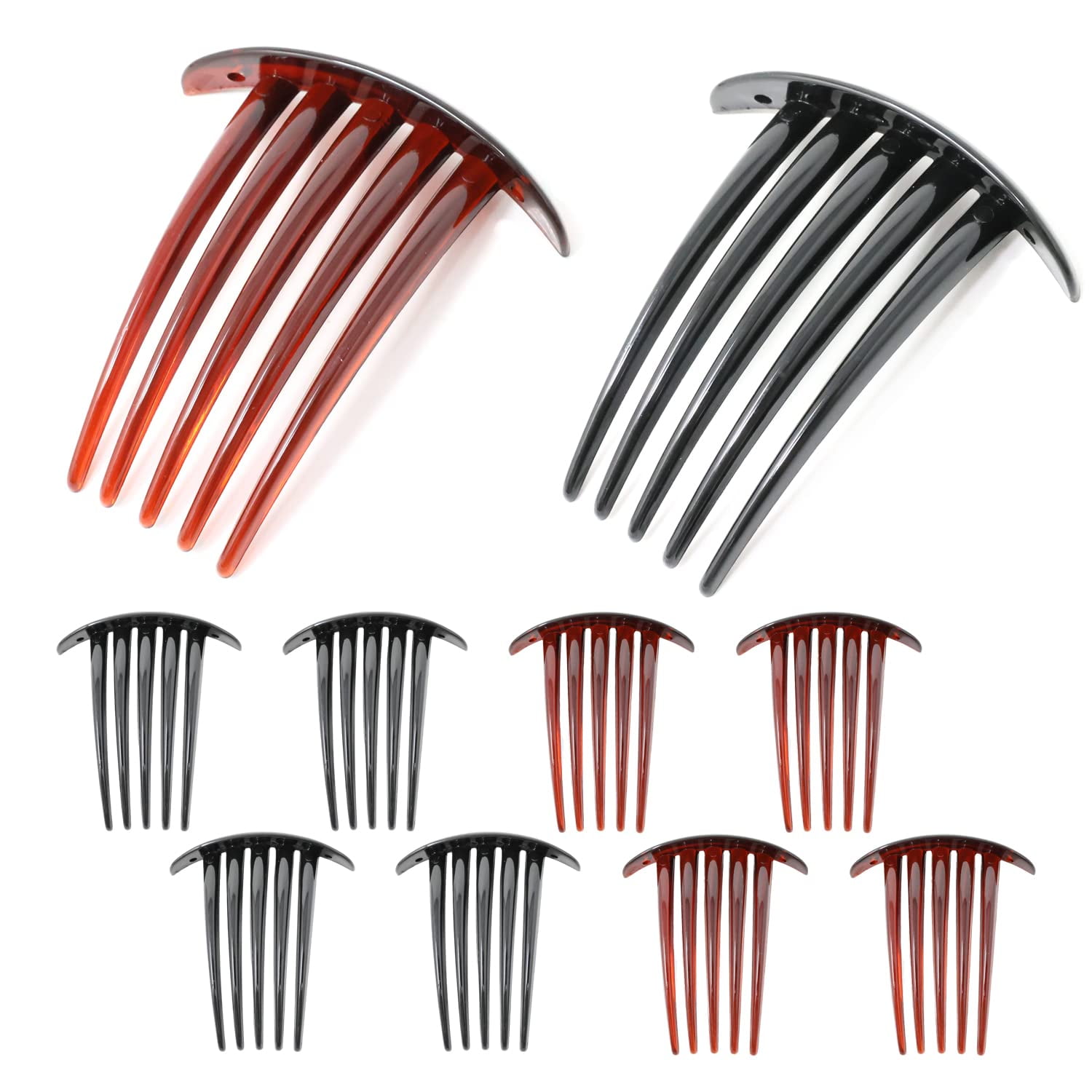 10PCS Plastic 5 Tooth French Twist Combs Hair Side Combs Clips Accessory for Women and Girls