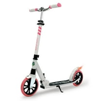 Lightweight and Foldable Kick Scooter - Adjustable Scooter for kids and Teens , Alloy Deck with High Impact Wheels (White and Pink)