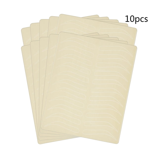 Tignapoo 10-Piece Double-Sided Silicone Eyebrow Tattoo Practice Sheets with 11 Pairs of Shapes, Ink-Free Microblading Training for Beginners & Professionals, Durable & Realistic Touch Design