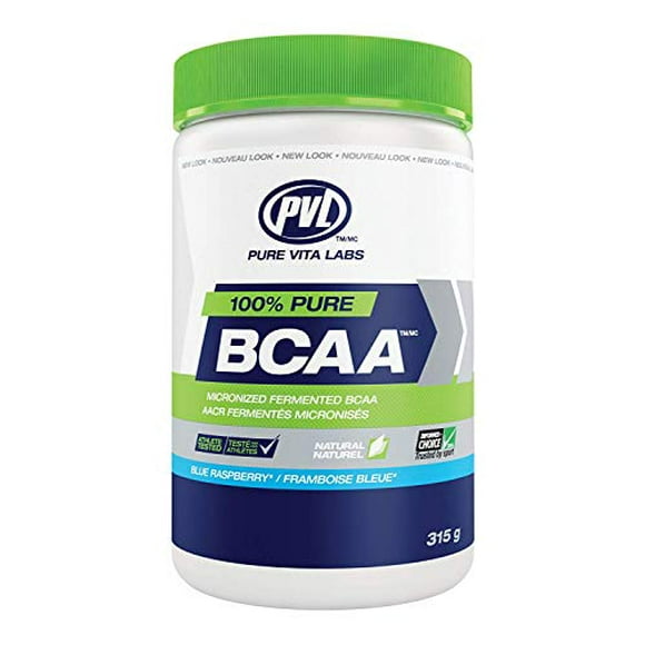 PVL 100% Pur BCAA – BCAAs Essentiel Premium – Construire des Protéines Musculaires, l'Endurance, la Récupération – Fermenté Amino Végétalien – Céto-Friendly Séance d'Entraînement Pré-Poudre – 315 g – Framboise Bleue