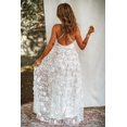 thumbnail image 1 of ABPHQTO Vestido largo de mujer con forro de gasa con aplicaciones blancas y aberturas altas, 1 of 5