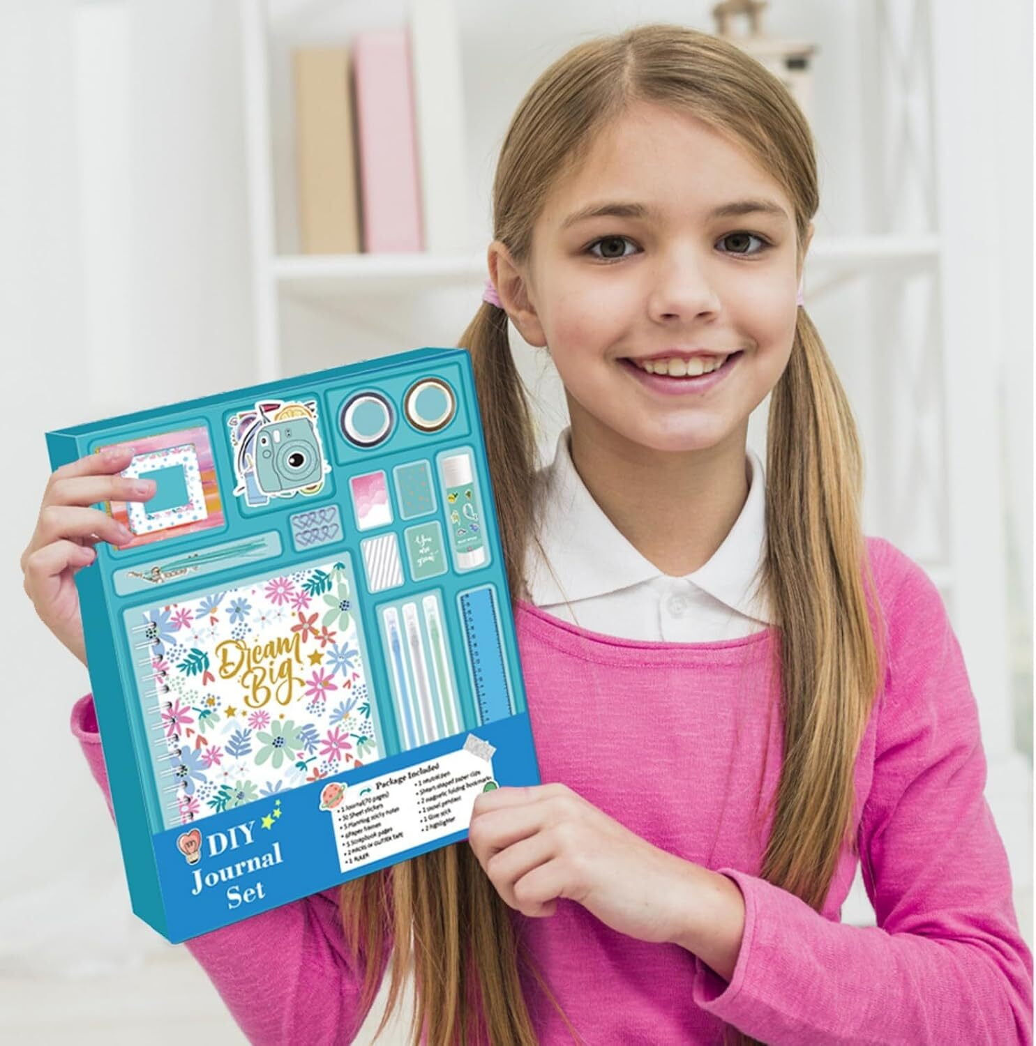DIY Journal Kit - 92 Pcs Gifts for Girls Ages 8 9 10 11 12 Year Old - Birthday Easter Gifts for Girls - Art and Crafts for Kid - Christmas Gifts for Teen Girls-Scrapbook Set