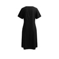 thumbnail image 4 of Ynynloco Women's Plus Size 100%Cotton Short Sleeve Dress A-Line Tunic Basic T-Shirt Mini Dress Casual Comfy Pleated Swing Dresses with Pockets, 4 of 9
