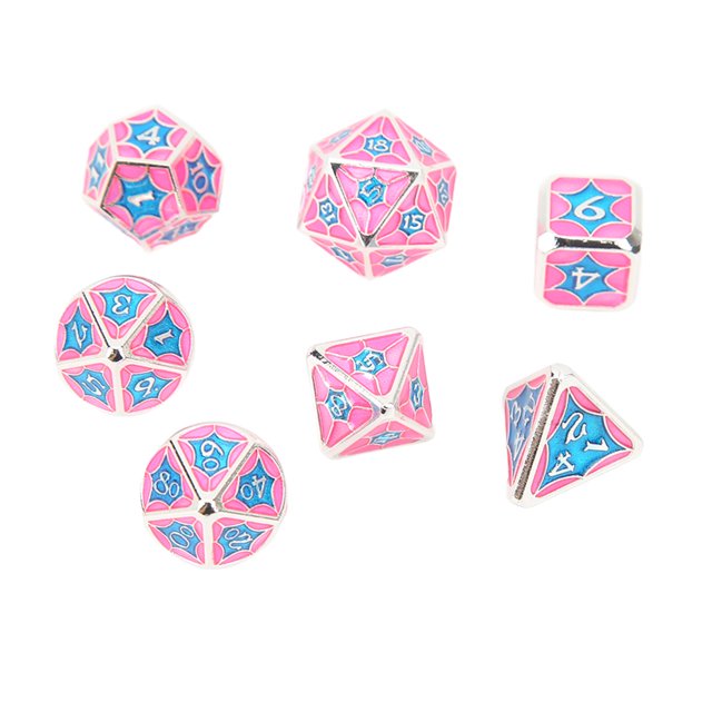 Juego de dados poliédricos, 7 Uds., portátil, exquisito, divertido, juego de mesa de dados de Metal, accesorios para fiesta de Festival