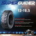 thumbnail image 2 of Set 4 New Super Guider Heavy Duty 12-16.5/12PR SKS1 Skid Steer Tire for Bobcat w/Rim Guard, 2 of 9