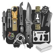 TEIPUERY 14-in-1 Emergency Survival Kits ,Survival Gear Camping Essentials Cool Gadgets for Camping Hiking Wilderness Adventures and Disaster Preparednes