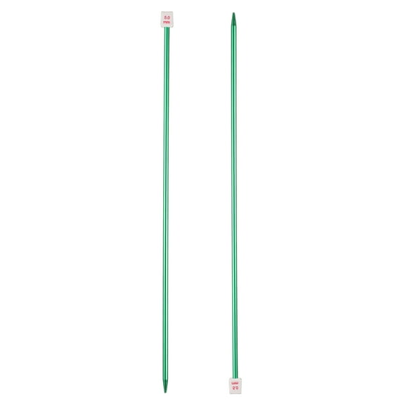 2Pcs 5mm Aluminum Straight Knitting Needles for Handmade Projects 13.8 Inches