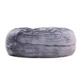 thumbnail image 3 of 60 Inch Bean Bag, Round Shape, Foam Filling, Polyester Upholstery, Gray, 3 of 5