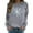Grey, variant on FYEGRE Snowflake Print Crewneck Pullover Sweatshirt Soft Warm Winter Holiday Long Sleeve Cozy Fashion Top For Women Festive Casual Apparel Wine XL