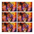 thumbnail image 1 of MKHERT Lion in Cosmic Space Cool Animal Placemats Table Mats for Dining Room Kitchen Table Decoration 12x18 inch,Set of 6, 1 of 4