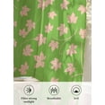 thumbnail image 6 of Sheer Curtains 72 inches Long, Light Pink Maple Leaf Fall Thanksgiving Leaves Green Background Light Filtering Sheer Window Curtains Rod Pocket Voile Drapes for Bedroom, 52"Wx72"L 2 Panels, 6 of 7