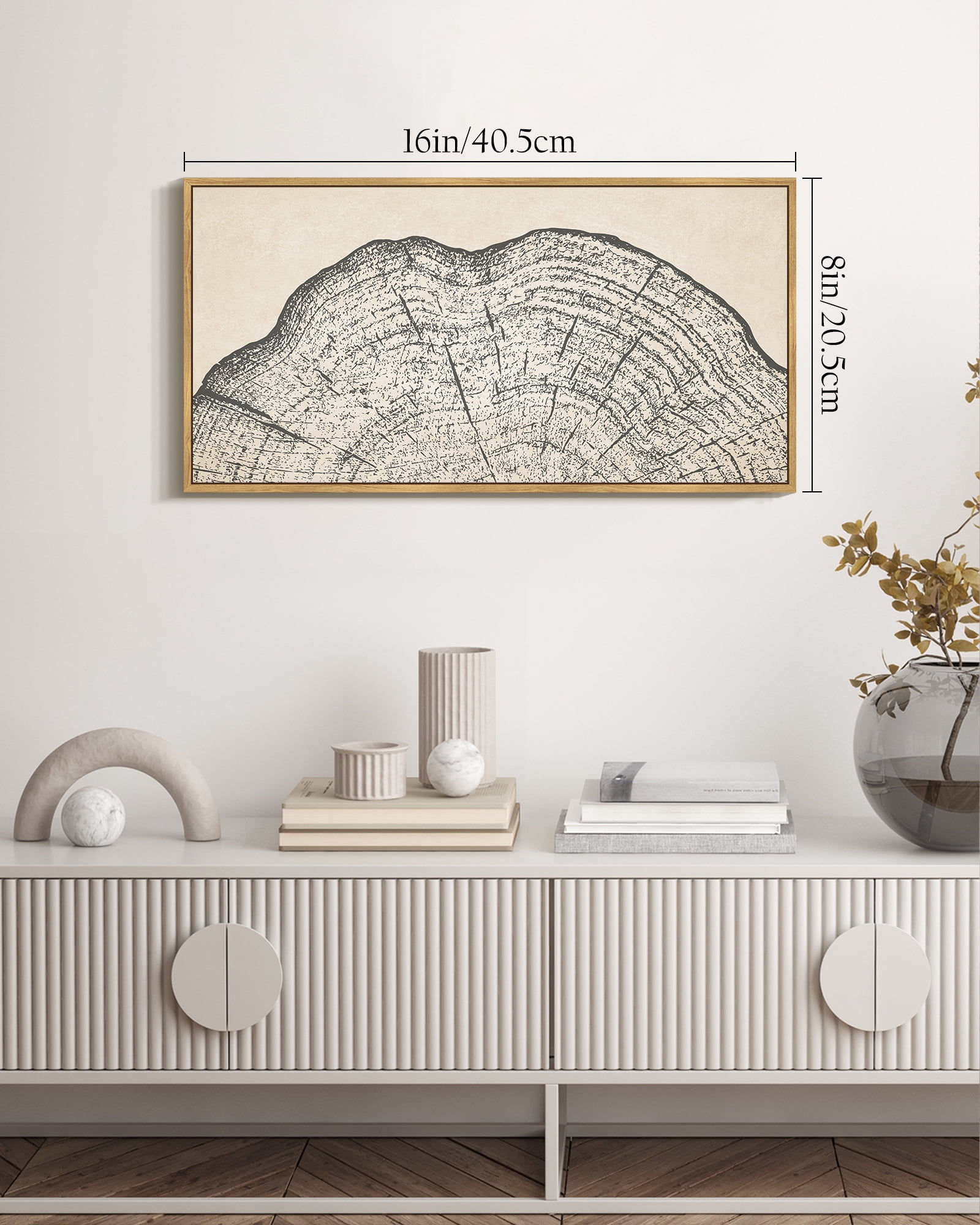 SHENIFY Farmhouse Vintage Wall Art Set Gray Wood Tree Ring Spirals Nature Abstract Drawings Rustic Modern Art Decor for Farmhouse Office Hanging Decoration 8x16in Natural Framed