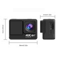 thumbnail image 2 of Cámara de vídeo impermeable con cámara deportiva 4K 30FPS 16MP WiFi pantalla dual de 20+14 pulgadas, 2 of 9