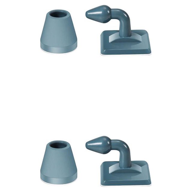 Injueey Tope de puerta de silicona ABS, pegatina sin perforaciones, puerta oculta, tope de puerta automático, protectores de pared, tope de Type1 NO1