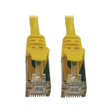 Tripp Lite Cat6a 10G Snagless Shielded Slim STP Ethernet Cable (RJ45 M/M), PoE, Yellow, 7 ft. (2.1 m) - 7 ft Category 6a Network Cable for Network Device, Server, Switch, Router, Hub, Printer, Compute