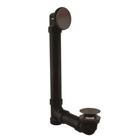 Westbrass  Illusionary 12 & 4 in. Schedule 40 ABS Bath Waste & Overflow with Tip-Toe Bath Drain in Oil Rubbed Bronze
