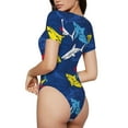 thumbnail image 3 of Gaeub Cartoon Shark Women'S Short Sleeve One Piece Swimsuit Sexy High-Waisted Bodysuit For Swimming, Beach, Sports - Large, 3 of 9