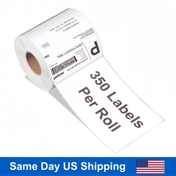 4x6 Inch Thermal Labels for Shipping, 350 Self-Adhesive Labels (1 Rolls), Compatible with Zebra Printers ZP-450 ZP-500, for USPS, UPS, FedEx, Address & Mailing