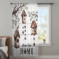 thumbnail image 3 of Sweet Home Semi Sheer Curtains Drapes for Living Room,Bedroom,French Doors Window 96 Inches Long,Western Stars Bird Houses White Wood Plank Rod Pocket Chiffon Curtain Drapery Voile Draperies Panel, 3 of 8
