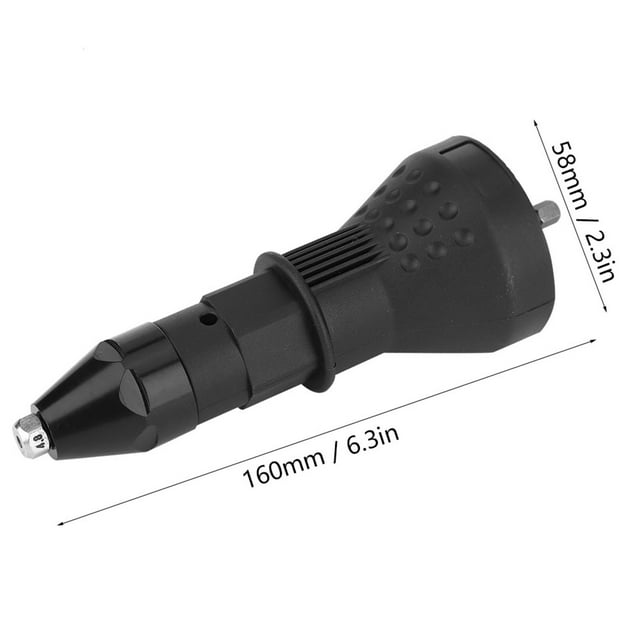 Electric Rivet Nut Adapter, Riveter Adaptor, Riveting Insert Nut Power Drill Tool Kit for Drilling, Pulling Rivets, and Screwing with Metal + Plastic Material, Efficient and