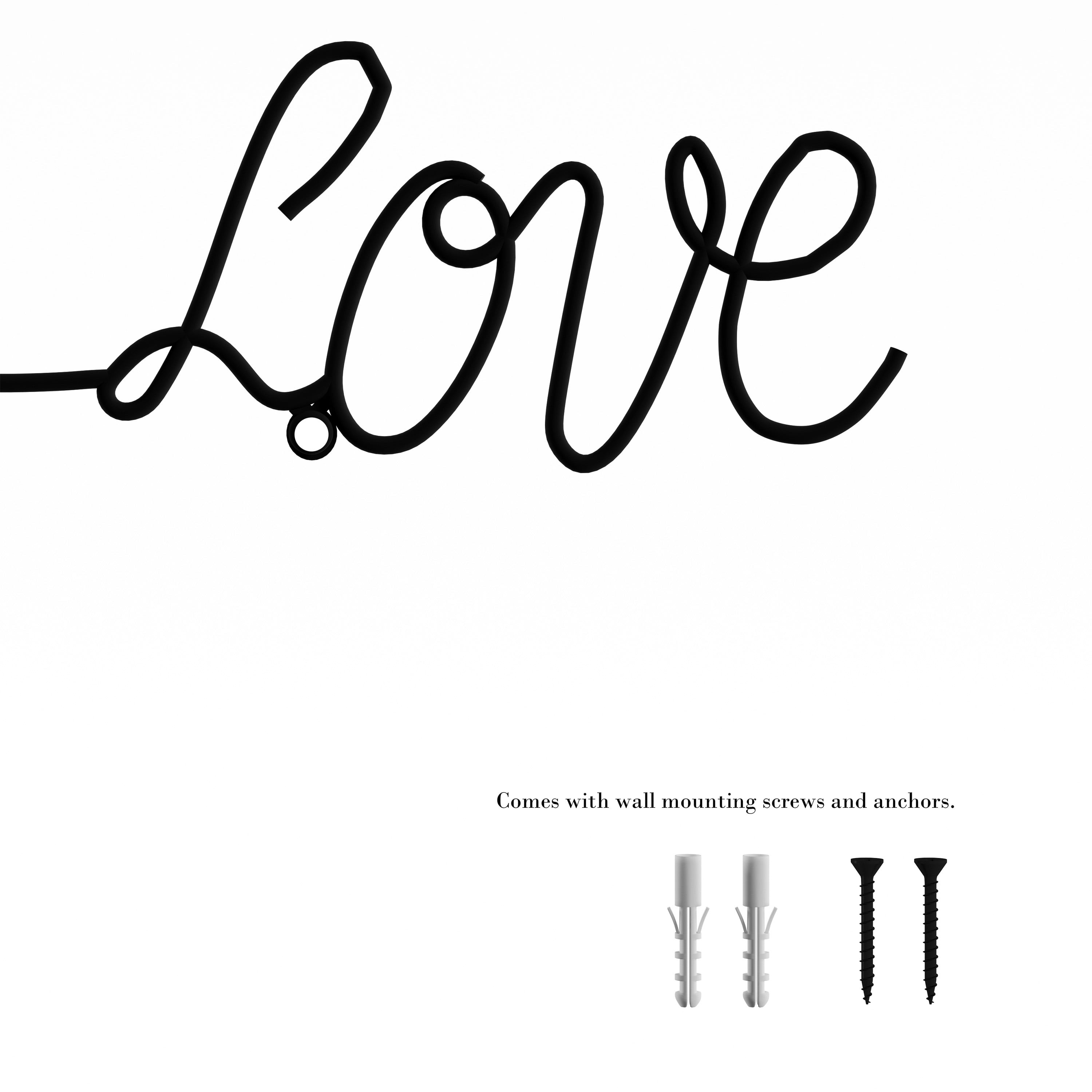 Lavish Home Metal Cutout All Things Grow with Love Sign 3D Wall