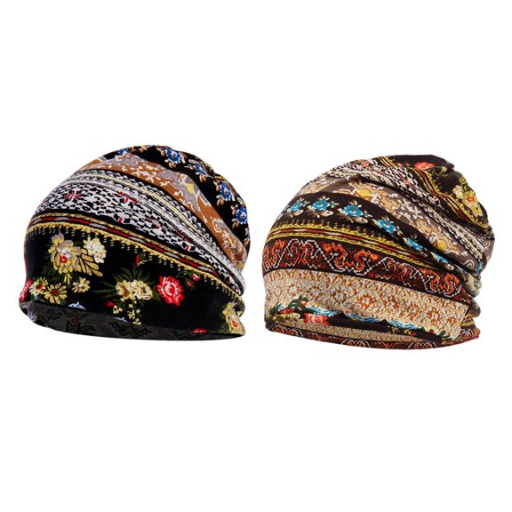 2 Pcs Fashion Slouchy Cancer Chemo Hat Turban Scarf Loss