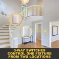 thumbnail image 5 of Faith 3 Way Toggle Switch White Residential Grade Standard Wall Electrical Switch, 15 Amp, Grounding Screw, 120V/277V, 10 Pack, 5 of 9