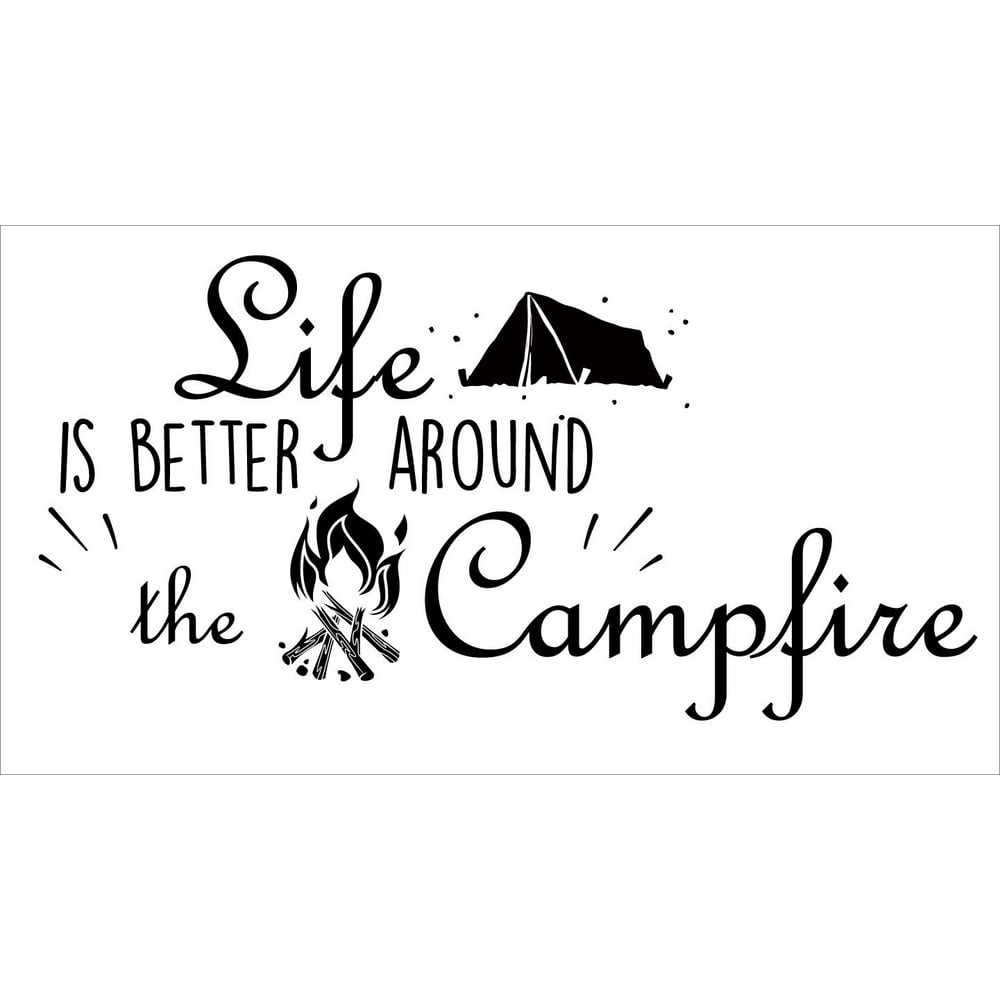 DIY Vinyl Camping And Hiking Quotes Wall Decal 11" x 20" Stick And