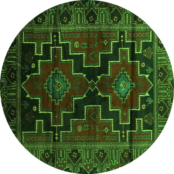 Ahgly Company Indoor Round Persian Green Traditional Area Rugs, 8' Round