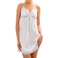 thumbnail image 1 of B91xZ Chemise de Nuit Sans Manches pour Femmes, m Blanc, 1 of 5