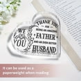 thumbnail image 5 of Heart Shaped Acrylic Ornament 3.9X3.9 Inch Thank You for Being an Amazing Father Husband Engraving Modern Tabletop Keepsake Multi Purpose Home Office Decor Gift Sentimental Present, 5 of 5