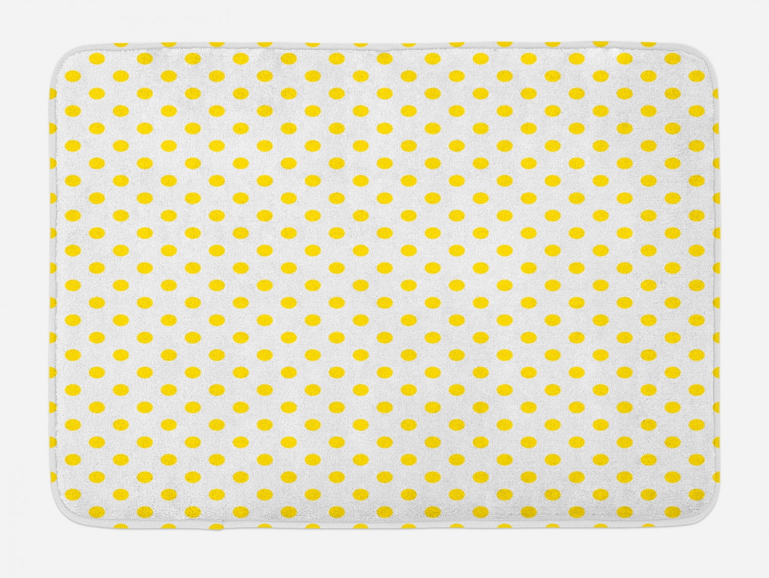 Yellow Bath Mat, Picnic Like Cute 50s 60s 70s Retro Themed Yellow