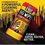Big Wipes Heavy Duty Hand Cleaning Wipes, Textured Cloths for Removing Grease and Grime, 80 Count Canister