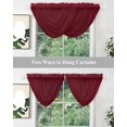 thumbnail image 5 of Waterfall Valances for Windows, Pure Red Wine Kitchen Sheer Valance Curtains, Simple Solid Color Rod Pocket Elegant Swag Valances for Living Room Bedroom, 47.2"x38.5", 1 Panel, 5 of 8