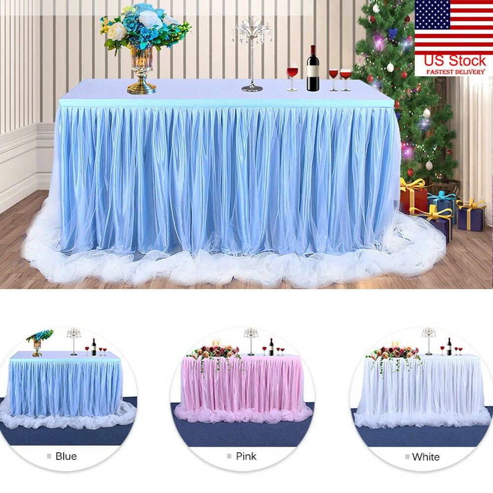 Tulle Tutu Table Skirt For Wedding Party Birthday Baby Shower Home Desk Decor EA