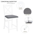 thumbnail image 6 of SESSLIFE Dining Table Set for 4, Counter Height Kitchen Table Set with Square Table and 4 Upholstered Chairs, Solid Wood Dining Room Set for 4, Space-Saving, Grey & White, 6 of 9