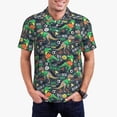 thumbnail image 2 of Balery Dinosaur Plays Soccer Printed Men’s Short Sleeve Polo Shirt, Midweight Men's Shirt,Golf Polo shirts -Large, 2 of 8