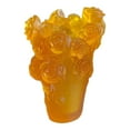 thumbnail image 3 of Kokiya Crystal Vase Modern Centerpieces Burner for Coffee Table Office Home Yellow, 3 of 9