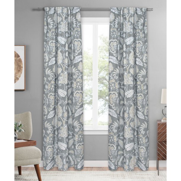 Mainstays Floral Leaves Single Blackout Curtain Panel - Walmart.com
