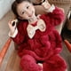 thumbnail image 1 of Conjuntos de pijamas de invierno para niñas, bonito lazo para bebés con ropa de casa, franela gruesa y cálida, conjuntos de pijamas para niñas pequeñas, pijamas de Navidad para niños, 1 of 3
